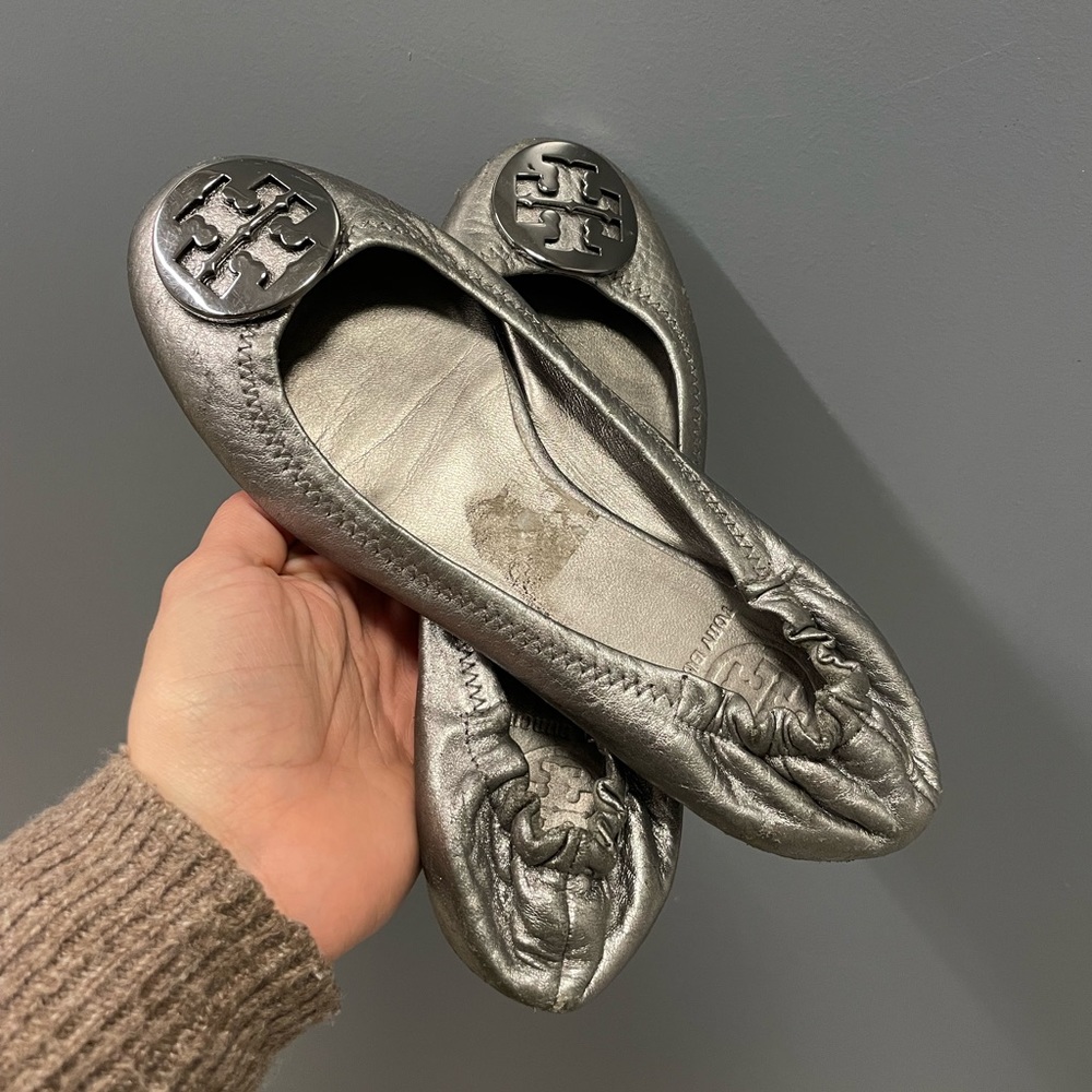Tory Burch Silver Flats
